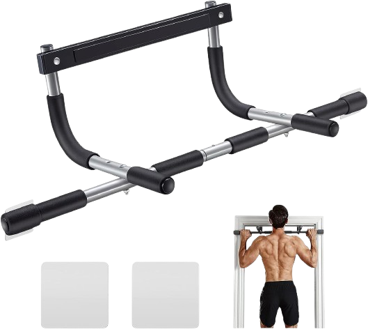 Heavy-Duty Doorway Pull-Up Bar - Supports 440 lbs | Multi-Grip Upper Body Workout | Portable Indoor Fitness Trainer for Home Gym
