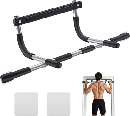 Heavy-Duty Doorway Pull-Up Bar - Supports 440 lbs | Multi-Grip Upper Body Workout | Portable Indoor Fitness Trainer for Home Gym