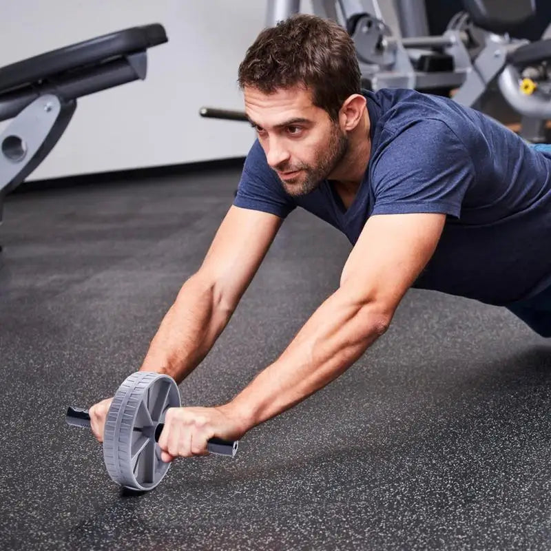 Ultimate Ab Roller Wheel - Core Strength Training Equipment for Home Workouts - Perfect for Men & Women (Grey)